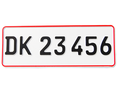 07. Danish plate short, 300 mm white reflective